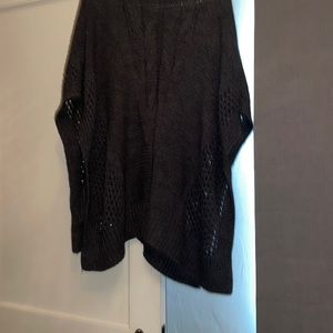Gray poncho sweater ?
